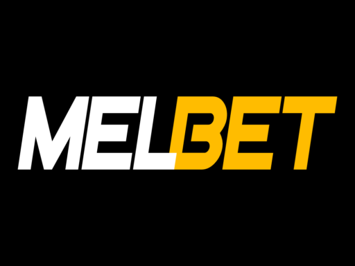 Melbet logo: white 'MEL' and orange 'BET' on a black background
