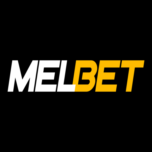 Melbet logo: white 'MEL' and orange 'BET' on a black background